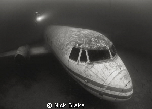 Diver on Passenger Plane, Capernwray. by Nick Blake 
